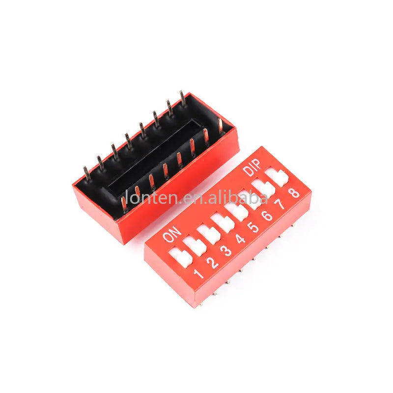 Custom 50PCS Red/Blue 2.54mm Pitch Slide Type Switch 1P/2P/3P/4P/5P-10P DIP Switch New Manufacturer