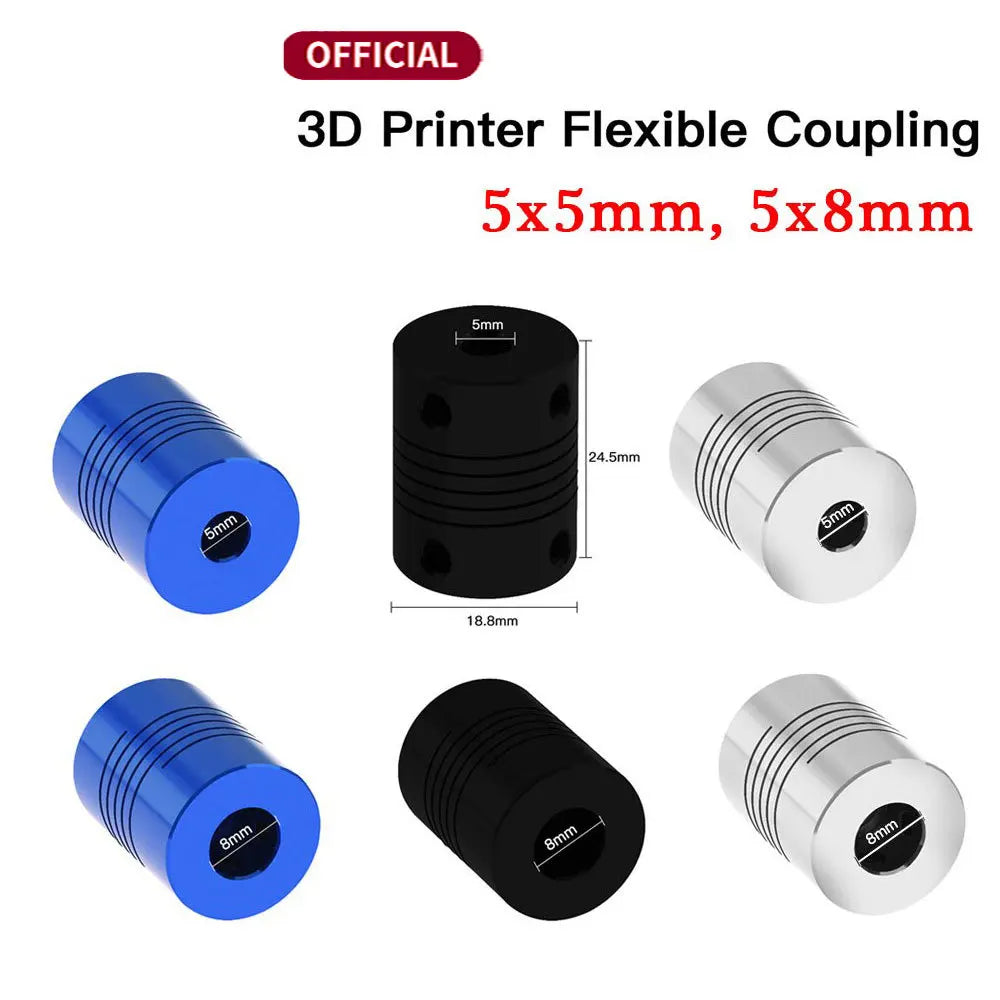 Custom CNC Motor Jaw Shaft Coupler 5mm To 8mm Flexible Coupling OD 19x25mm wholesale Dropshipping For CR10 Ender-3 Ender 3 Pro Manufacturer