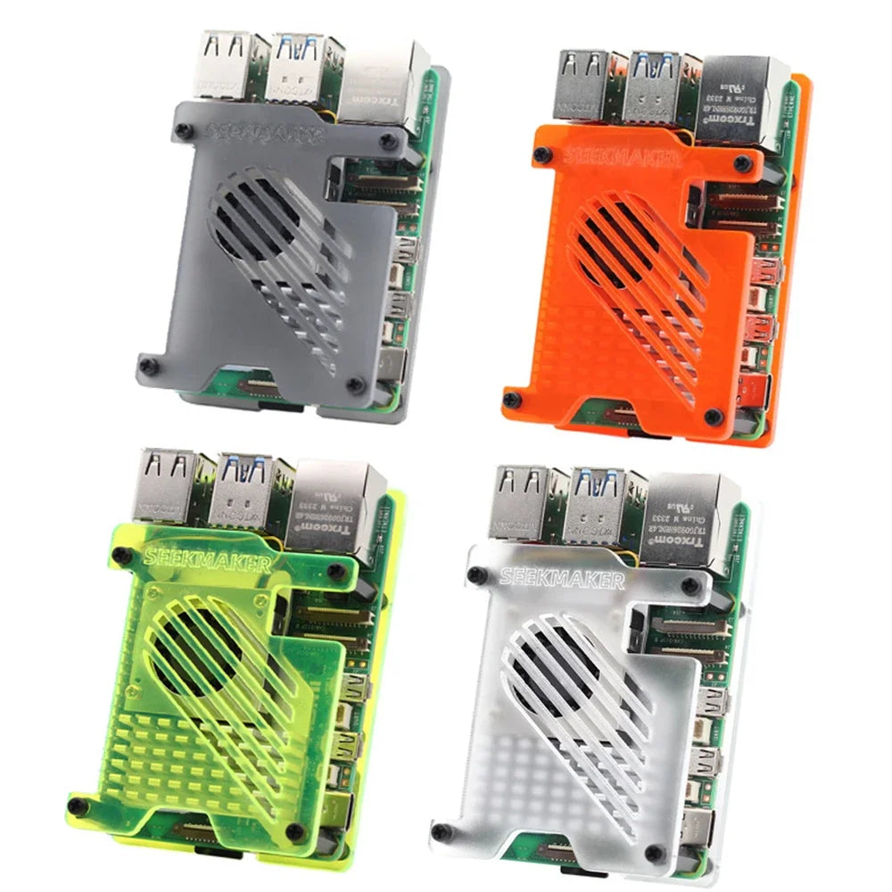 Acrylic Frosted Envelope Shell for Raspberry Pi 5 Radiator Fan Active Cooler with Active Cooler Electronic Components