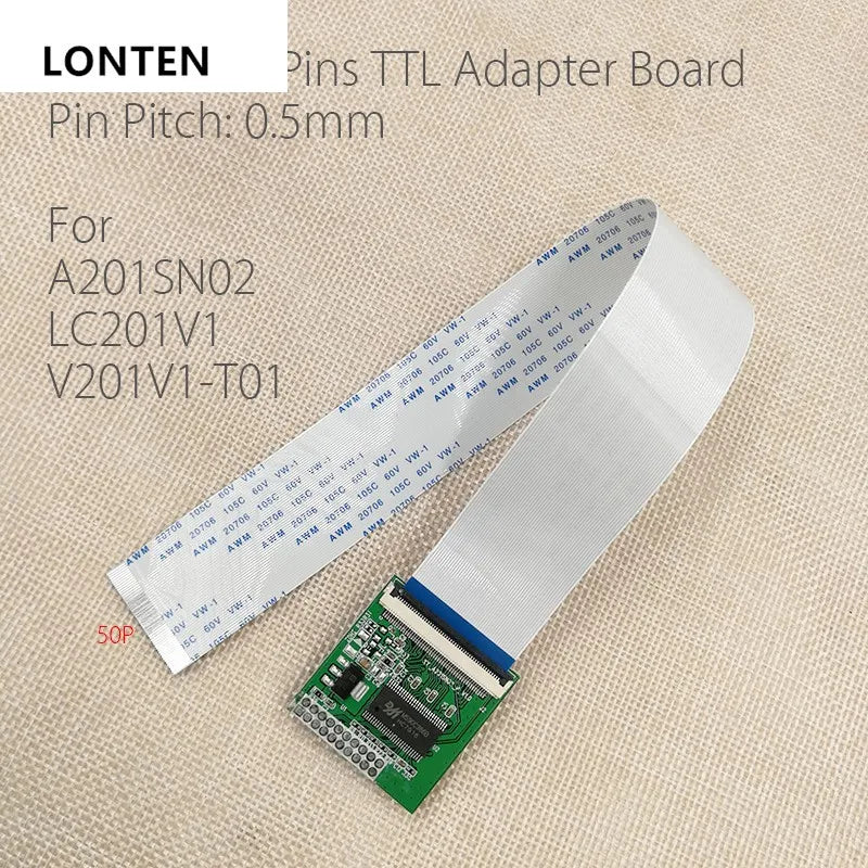 Custom Lonten For A201SN02 LC201V1 V201V1-T01 LVDS Turn TTL Adapter Plate 0.5mm 50 Pin FFC FPC LVDS Conversion board For v290 v56 LCD C Manufacturer