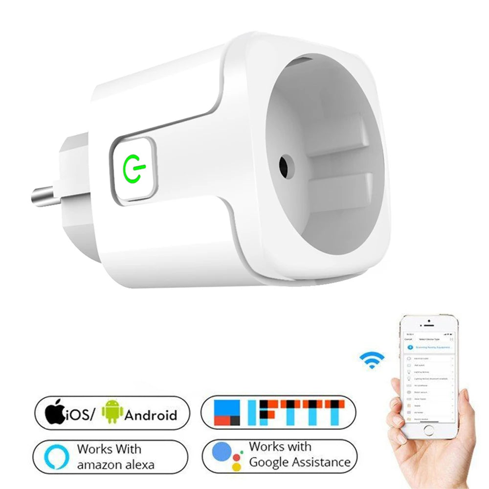 Custom Smart Wifi Socket share Remote Controlmodule 10/16 A EU Plug Mini Wifi Socket For Google Home Alexa Amazon Voice control Manufacturer