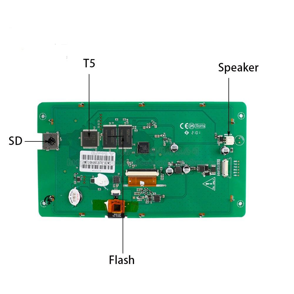 LONTEN 7 inch serial screen DGUS II Smart screen IPS capacitive touch screen display module 480*854 Custom