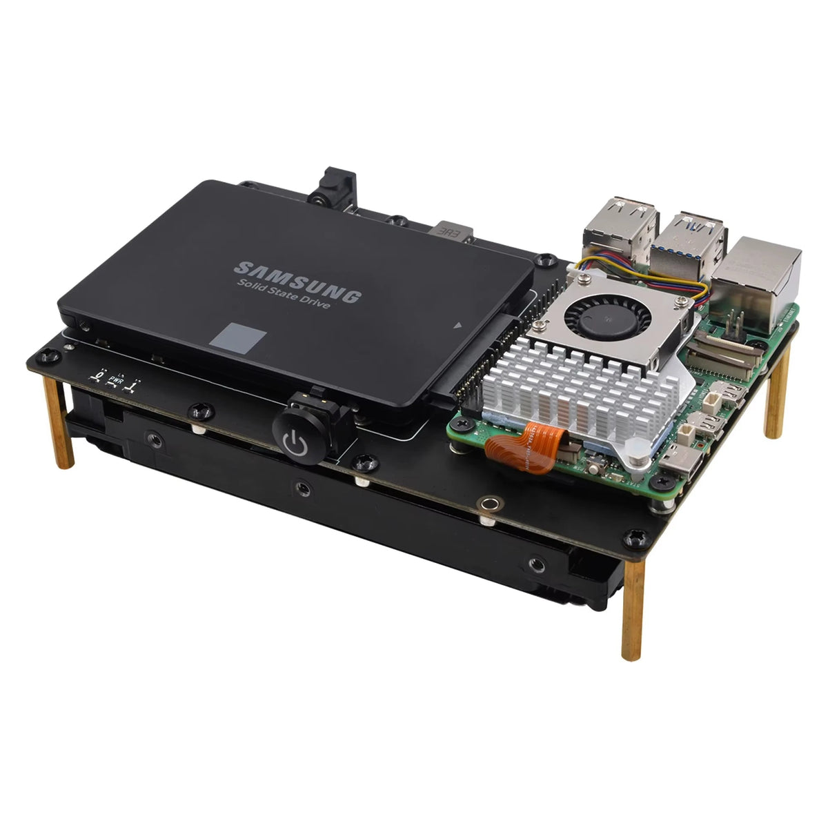 X1008 PCIe to 2.5" SATA HDD/SSD+3.5" SATA HDD Shield for Raspberry Pi 5 (NOT Support Boot from HDD/SSD)
