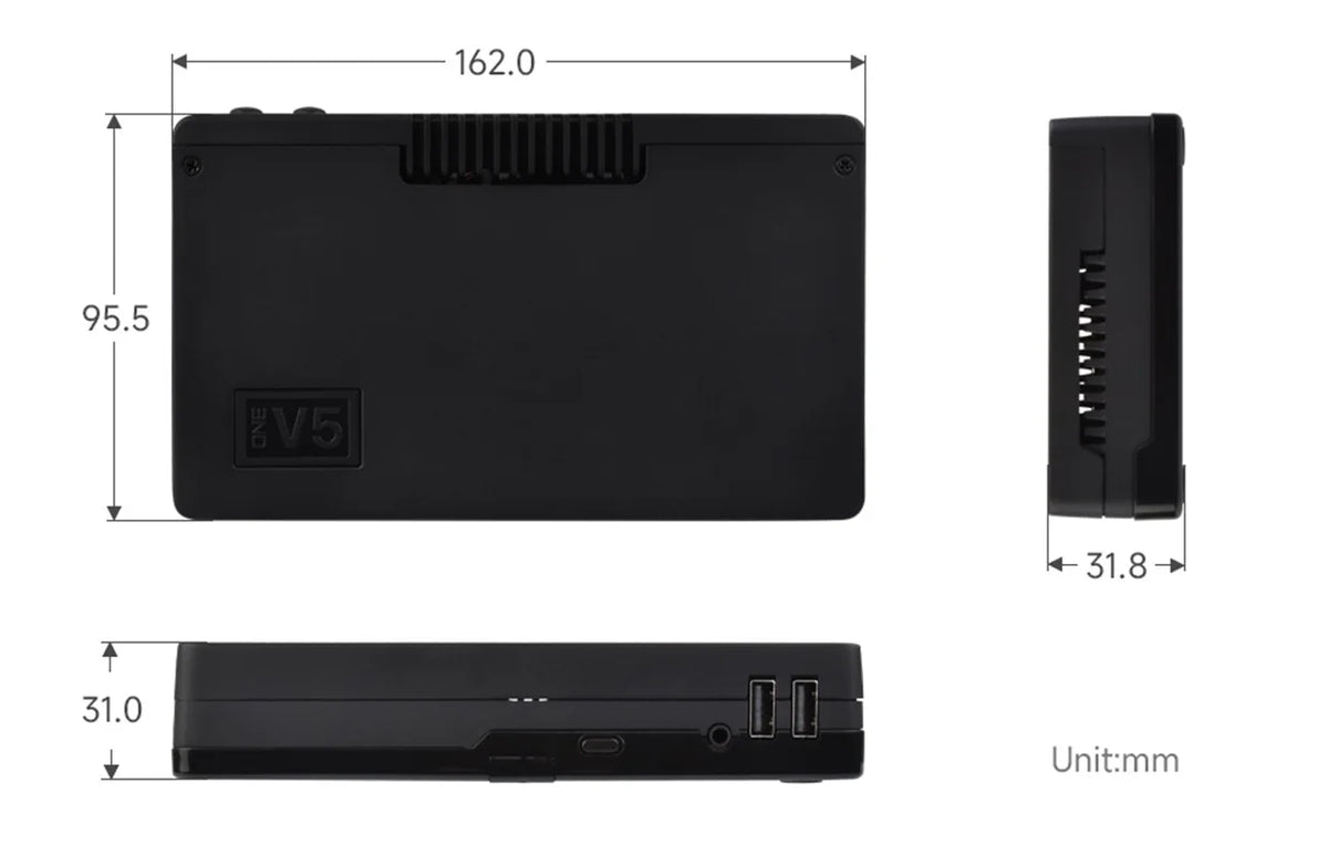 ARGON ONE V5 Case for Raspberry Pi 5 Dual M.2 NVMe PCIe Slots Aluminum Alloy Built-in Cooling Fan