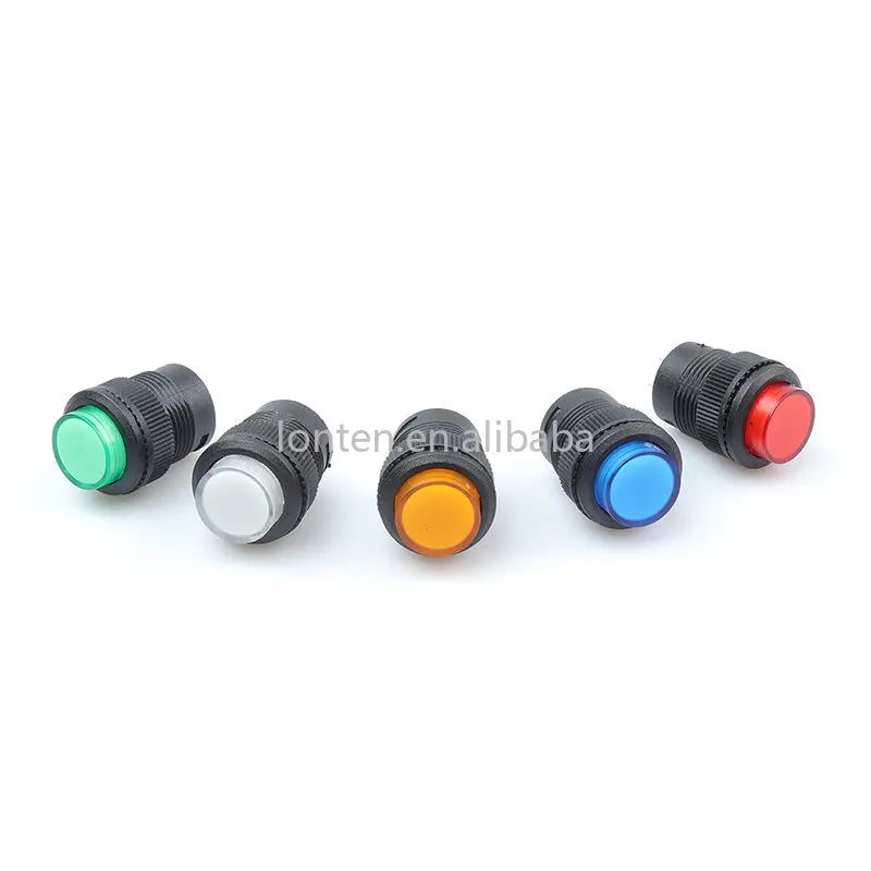 Custom 5Pcs R16-503 Key Button Switch Jog Reset Self-locking Switch Round 2 Pin 16MM without Light Manufacturer