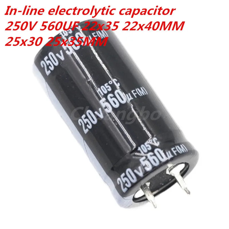 Custom high quality 250V560UF 22X35 22X40MM aluminum electrolytic capacitors 250V560UF 22x35 22x40 25x30 25x35MM Manufacturer