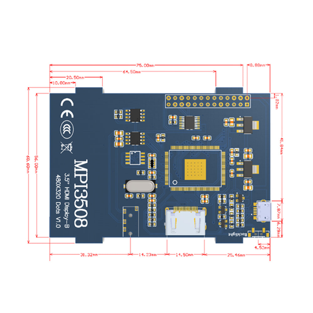 LONTEN 3.5 inch LCD touch display module 480*320 Compatible with Raspberry Pi with Pi3B connector Custom