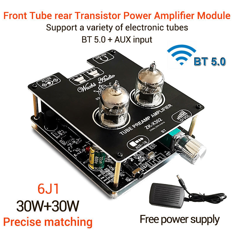 6J1 Preamplifier Power 2*30W Amplifiers HiFi Tube Preamp Stereo Bile Buffer audio amplifier board pcb assembly