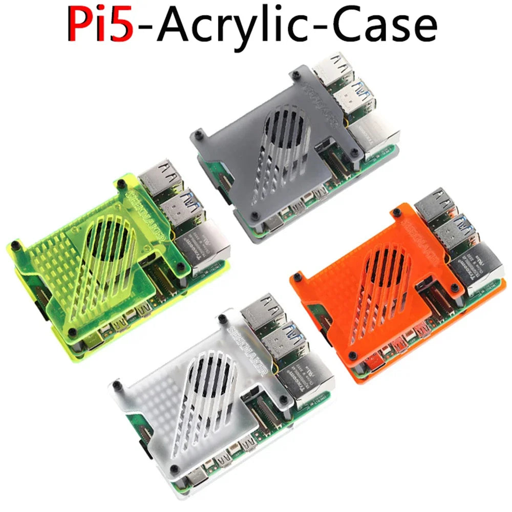 Acrylic Frosted Envelope Shell for Raspberry Pi 5 Radiator Fan Active Cooler with Active Cooler Electronic Components