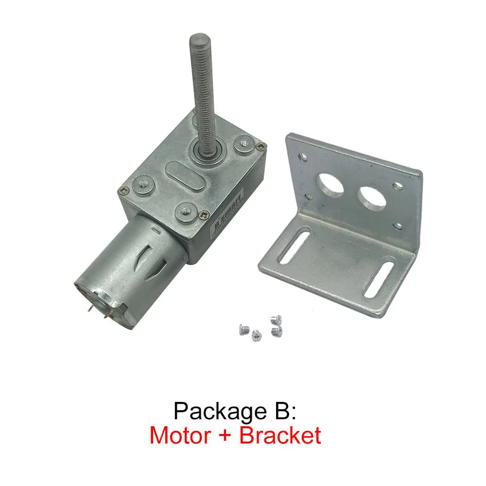 Custom 4632-370 12V Volt DC Worm Gear Reducer M6 Screw Shaft Length 50MM Worm Geared Motors Reversed Reduction Motor 4632-370 Manufacturer