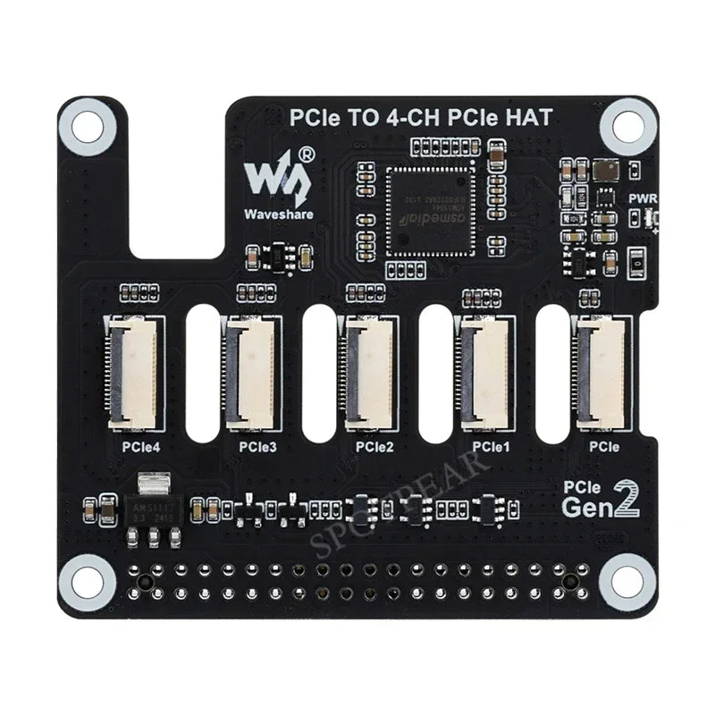 Raspberry Pi 5 PCIe to 4-CH PCIe FFC HAT Board Pi5 4 Channels  PCIe TO M.2 USB HAT