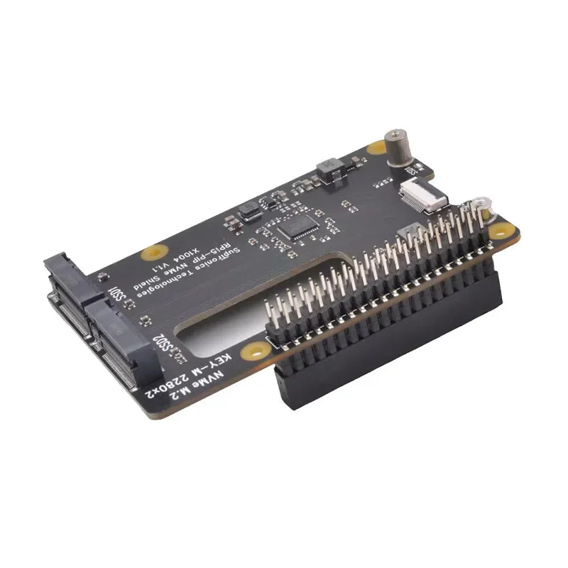 Raspberry Pi 5 PCIe To M.2 NVMe Dual SSD Adapter Board HAT Pi5 Double 2280 X1004 (NOT Support BOOT From NVME SSD