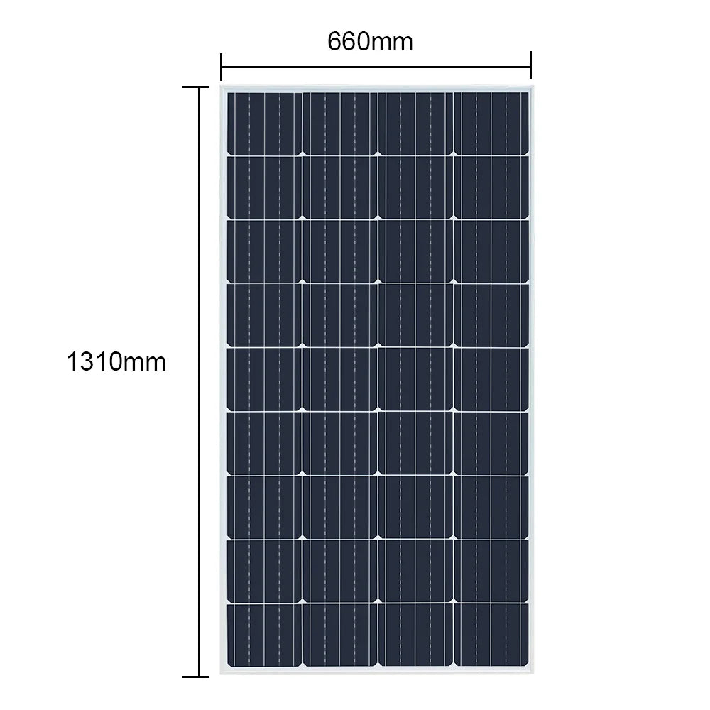 Custom Real 150W Solar Panel Glass Rigid Solid Placas Solares Boards Home RVs Boat Roof 12V/24V Battery Charger System Kit PV Panels Manufacturer