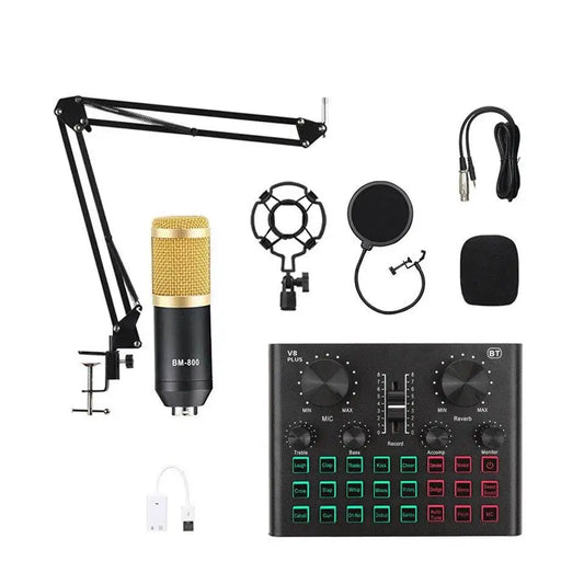 Custom LT Condenser Microphone Kit with Audio Mixer for Streaming Voice Changer Microphone for Live Podcast Equipment Bundle Manufacturer