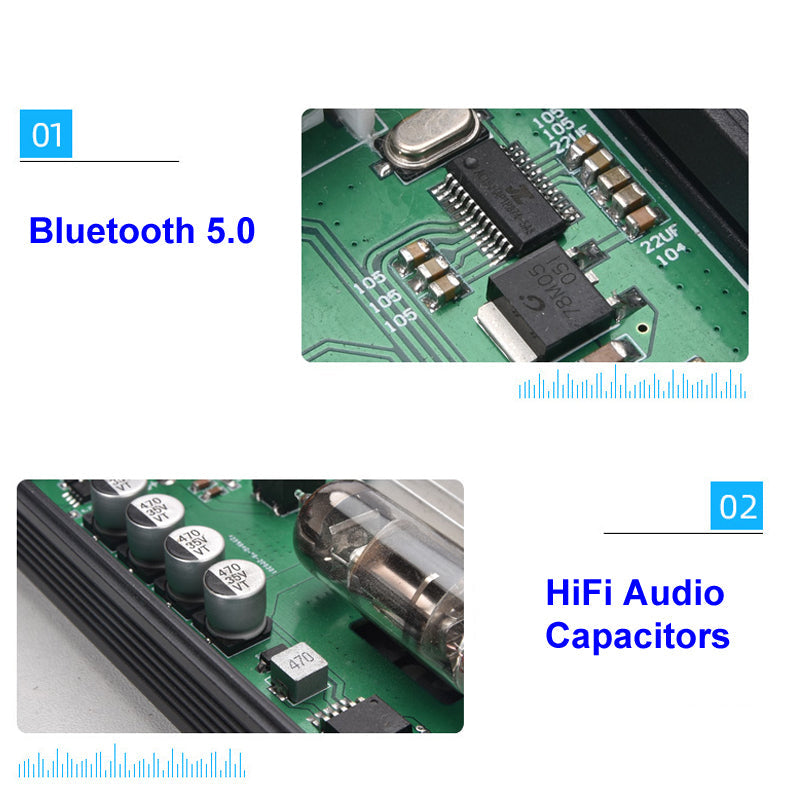 50W + 50W 6J5 preamplifier stereo preamplifier with ttone adjustment Class D power integrated amplifier PCB assembly