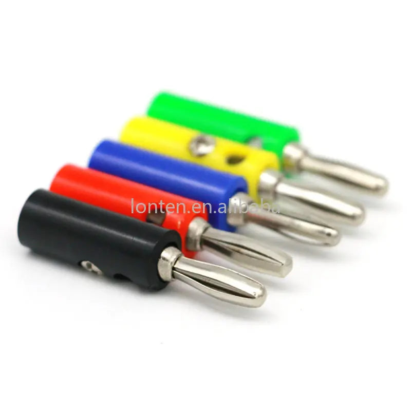 Custom Custom 10pcs Banana Plug 4mm Audio Speaker Wire Cable Screw Type Banana Connector Black Red Green Yellow Green Manufacturer