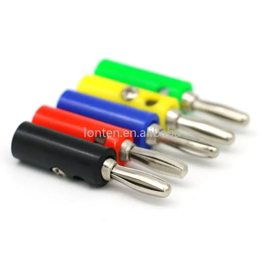 Custom Custom 10pcs Banana Plug 4mm Audio Speaker Wire Cable Screw Type Banana Connector Black Red Green Yellow Green Manufacturer