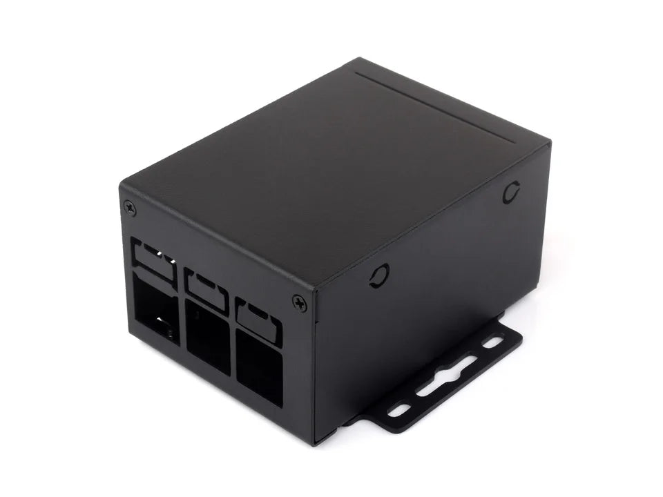 Waveshare Industrial Grade Metal Case (D) for Raspberry Pi 5 Larger Internal Space Supports Official Cooling Fan Wall/Rail Mount