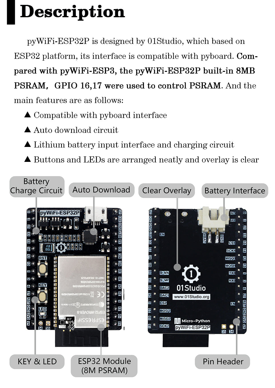 Custom PCB WiFi- ESP32P 8M RAM Development Demo Embedded Board MicroPython WiFi LVGL Programming Develop Wireless ESP32