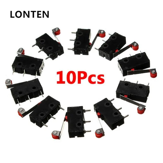 Custom Lonten 10Pcs/lot Micro Limit Switch Roller Lever 5A 125V Open Close Switch KW12-3 Set Manufacturer