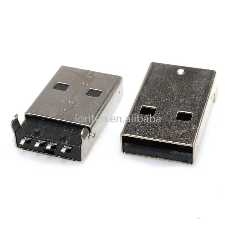 Custom 10Pcs/lot USB 2.0 Male A Type USB PCB Connector Plug 180 degree SMT SMD Male USB Connectors Manufacturer