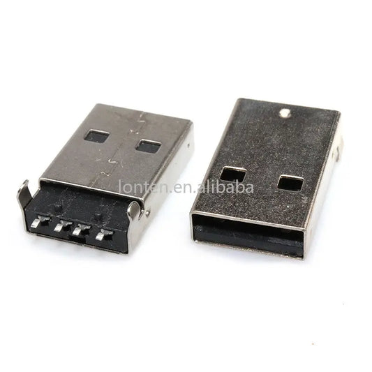 Custom 10Pcs/lot USB 2.0 Male A Type USB PCB Connector Plug 180 degree SMT SMD Male USB Connectors Manufacturer