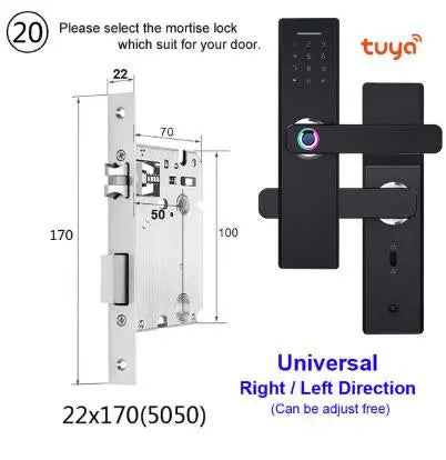 Custom Wifi Electronic Door Smart  Lock With Tuya APP Remotely  Biometric Fingerprint  Smart Card Password tuya smart lock Manufacturer