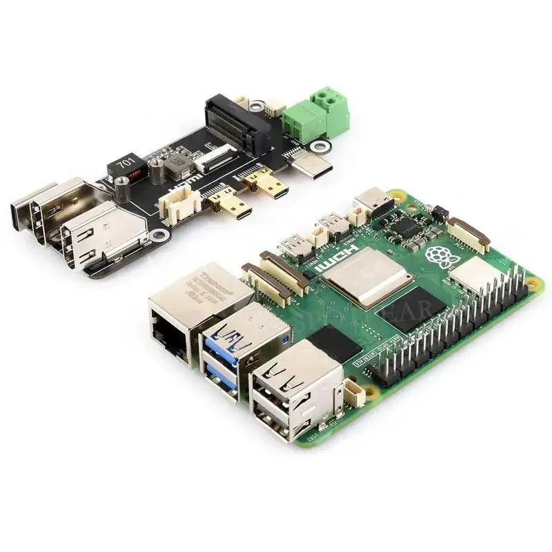 Custom Raspberry Pi 5 PCIe to M.2 Multi Function Adapter Board Supports Dual 4K for Output Connector Adapter (C)