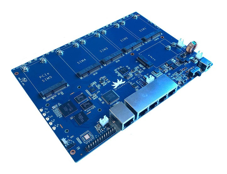 Banana PI BPI 5G + 4G LTE+Wifi AC+Gigabit Multiplex Aggregate Route Custom PCB programming pcba relay sim800c board