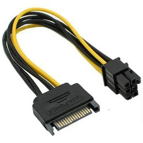 Custom 1pcs 15Pin SATA to 6Pin Power Cable Adapter Connector 6 Pin PCI-E PCI Express Adapter Graphics Video Card Converter Cable Manufacturer