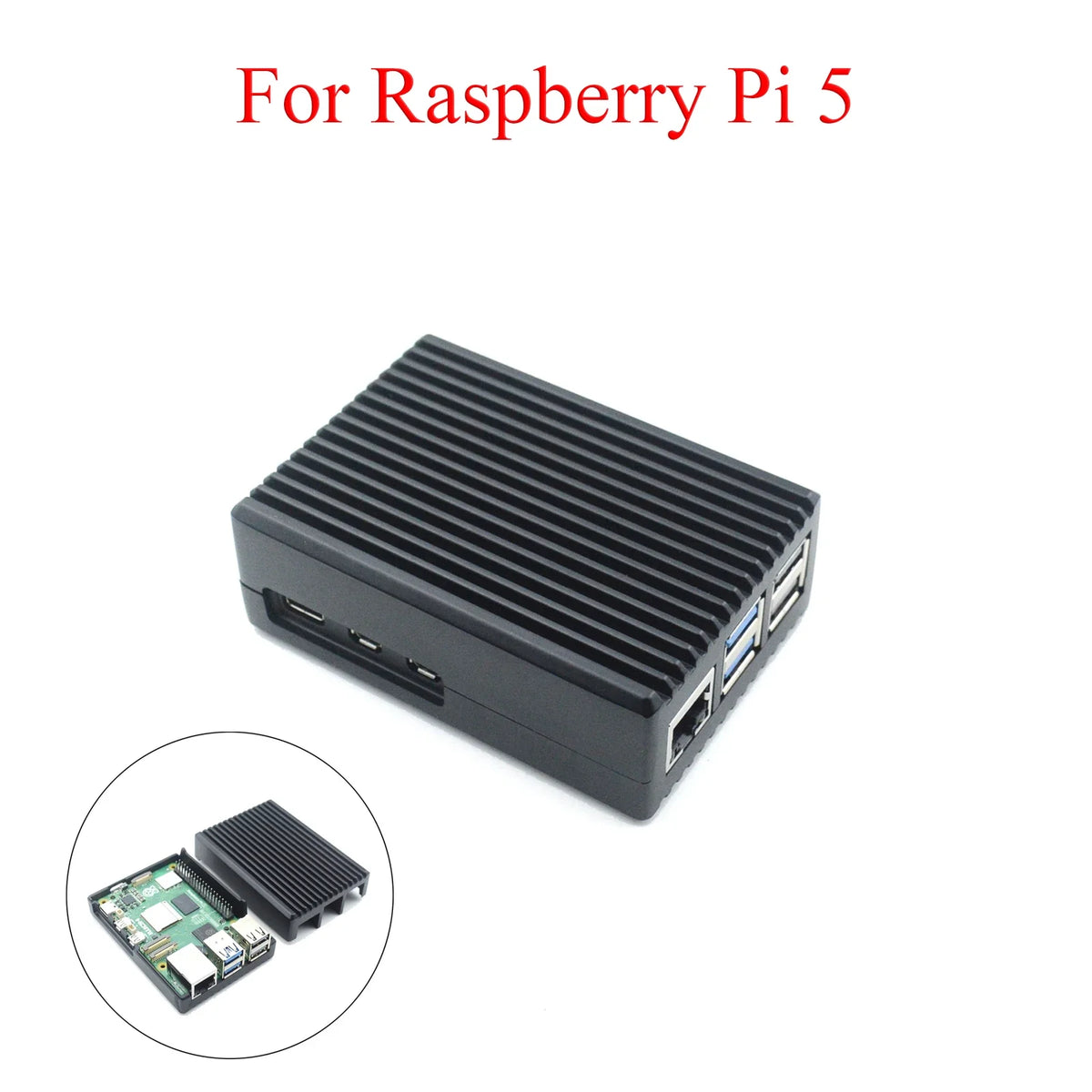 Raspberry Pi Case Aluminum Alloy Case Cover Cooling Heatsink Protective Box With Power Switch for Raspberry Pi 5