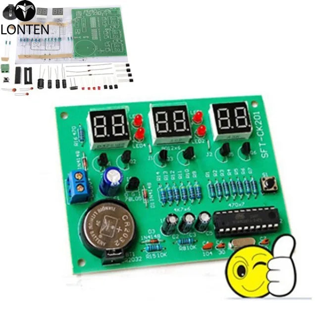 Custom Lonten  DIY 6 Digital LED Electronic Clock Kit 9V-12V AT89C2051 without battery Manufacturer