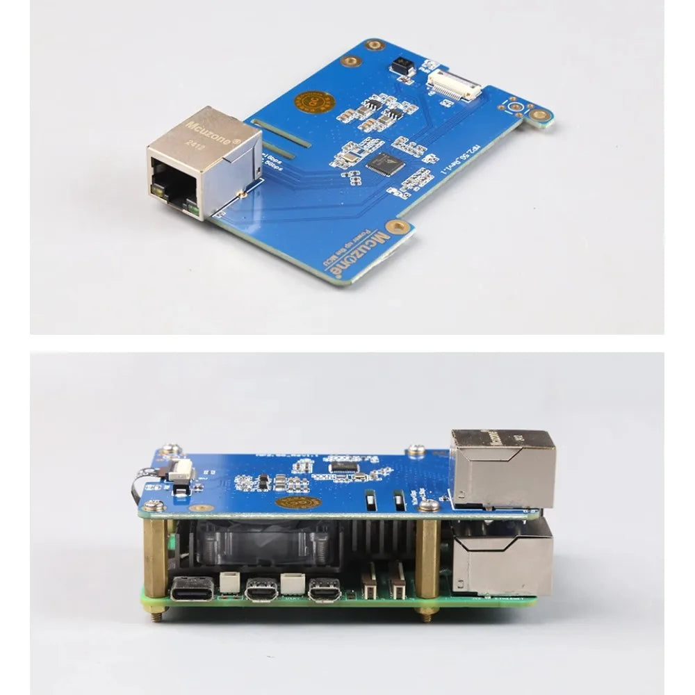 MP2.5G Raspberry Pi 5 PCIE to 2.5G Ethernet HAT,RTL8125,RPi OS Driver-free Custom