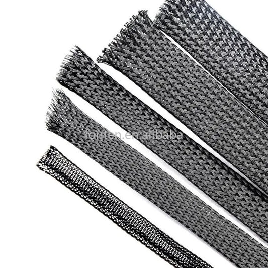Custom Custom 10melet Black Snakeskin mesh Wire Protecting cable Sleeves 4/6/8/10/12mm PET Nylon Cable Sleeve wire mesh shock for cable Manufacturer