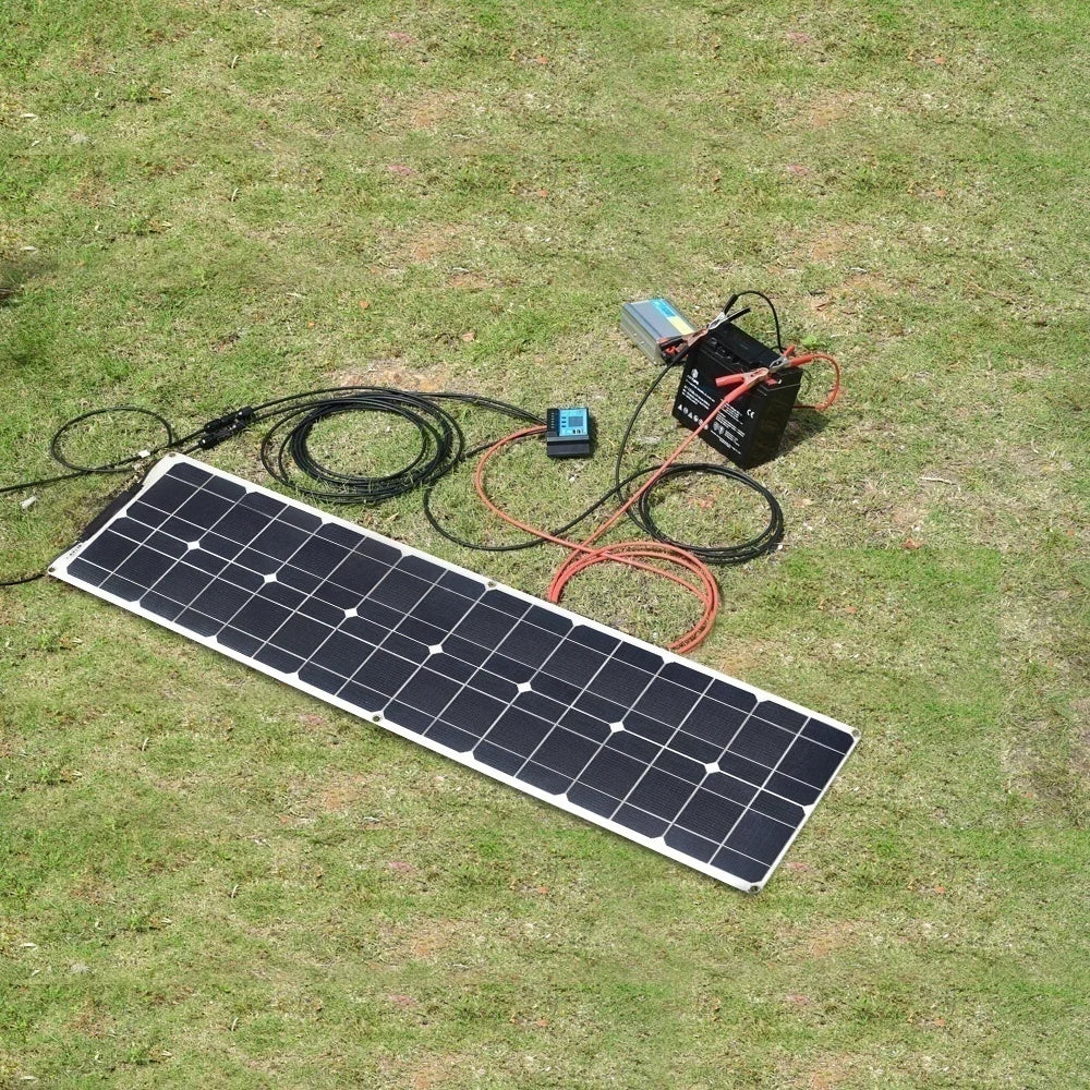 Custom 50Watt Monocrystalline   Solar Panel Kit Off Grid System 100W Solar Panels 12V 24V Controller PV Connector Alligator Clip Manufacturer