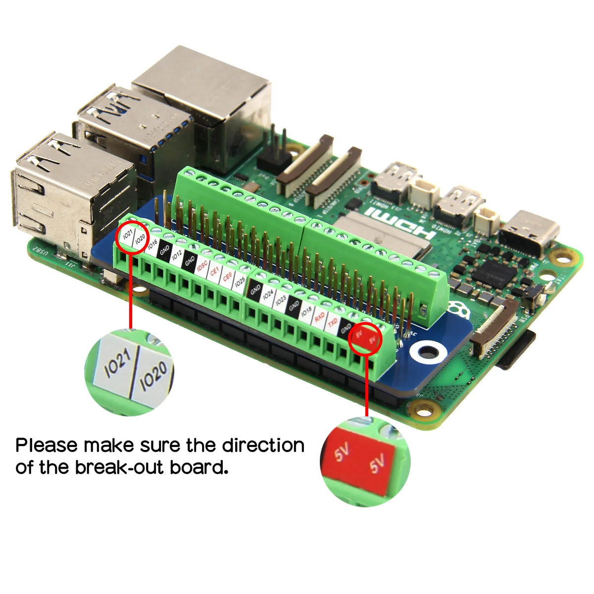 G469 mini terminal expansion board for Raspberry Pi 5/4B/3B+/3B/Zero/Zero W