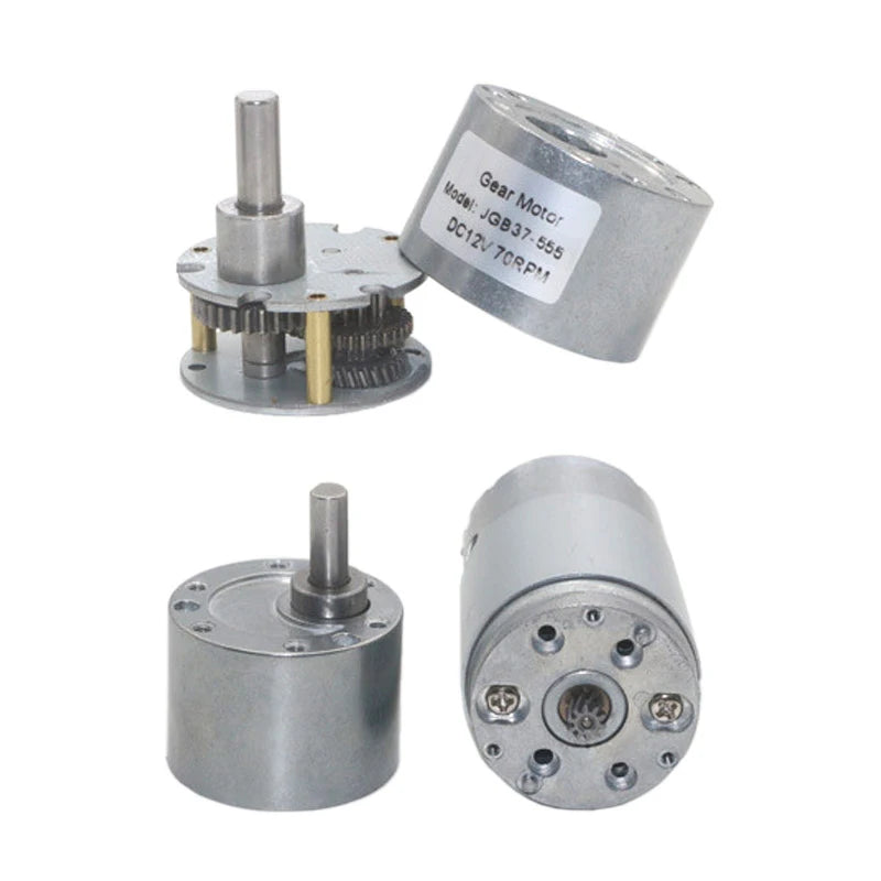 Custom JGB37-555 DC Gear Motor High Power 12V Gear Motor 5/10/20/30/45/50/80/100/200/300/600/1000rpm High Torque 37GB550 Manufacturer