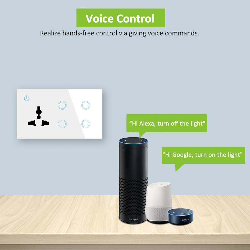 Custom Lonten TUYA with Alexa UM Type Wifi Socket Plug Universal Wifi Smart Socket Manufacturer