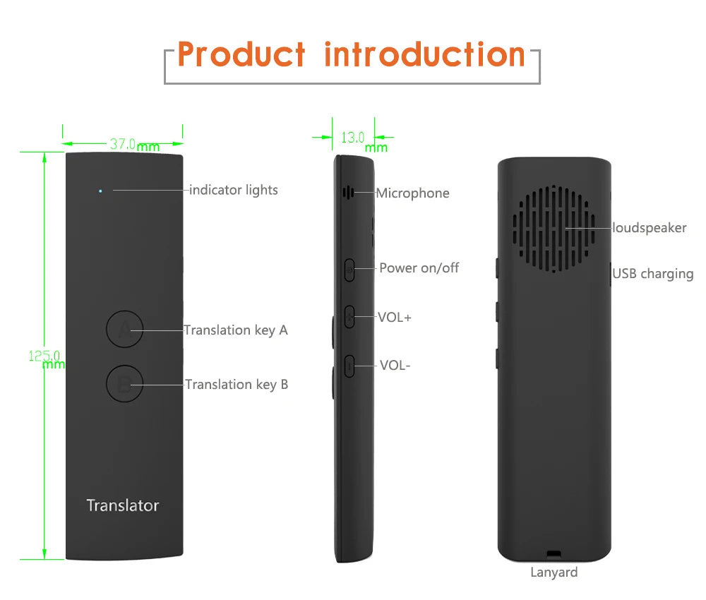 Custom T6 Intelligent Translator Smart Voice Speech Translators Two-Way Real Time 28 Multi-Language Translation For Learning Travelling Manufacturer