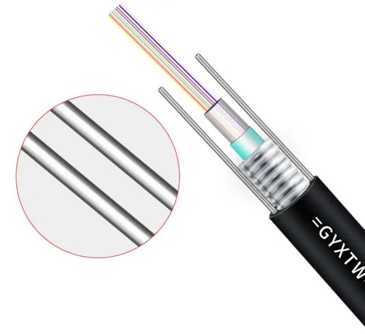 Custom 2000M/rull GYXTW-6B1 6Cores 9/125 Single Mode Outdoor Armoured GYXTW FTTH Fiber Optic Cable Manufacturer