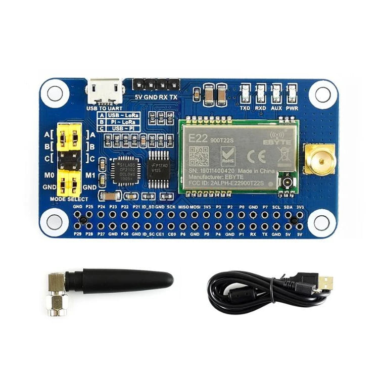 Custom SX1262 LoRa HAT for Raspberry Pi Spread Spectrum Modulation 868MHz Frequency Band Custom PCB spot light pcba Manufacturer