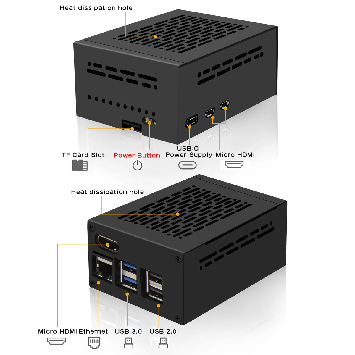 Geekwrom X1300-C1 Metal Case for Raspberry Pi 5 & X1300
