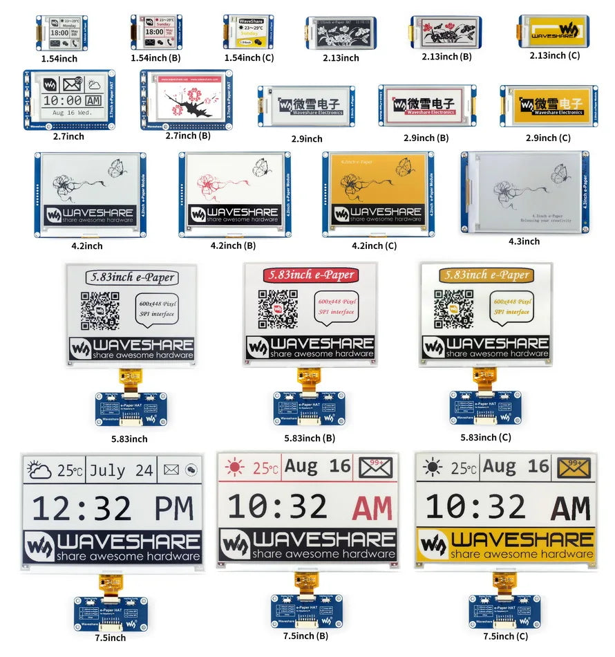 Custom 9inch e-Paper Module,2.9''E-Ink display,SPI interface,For Raspberry Pi Two color: black,white,partial refresh Custom PCB Manufacturer