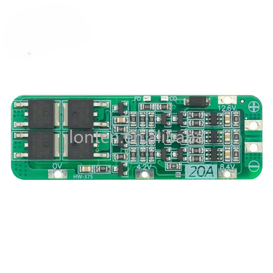 Custom 10pcs 3S 20A Li-ion Lithium Battery 18650 Charger PCB BMS Protection Board 12.6V Cell 59x20x3.4mm Module Manufacturer