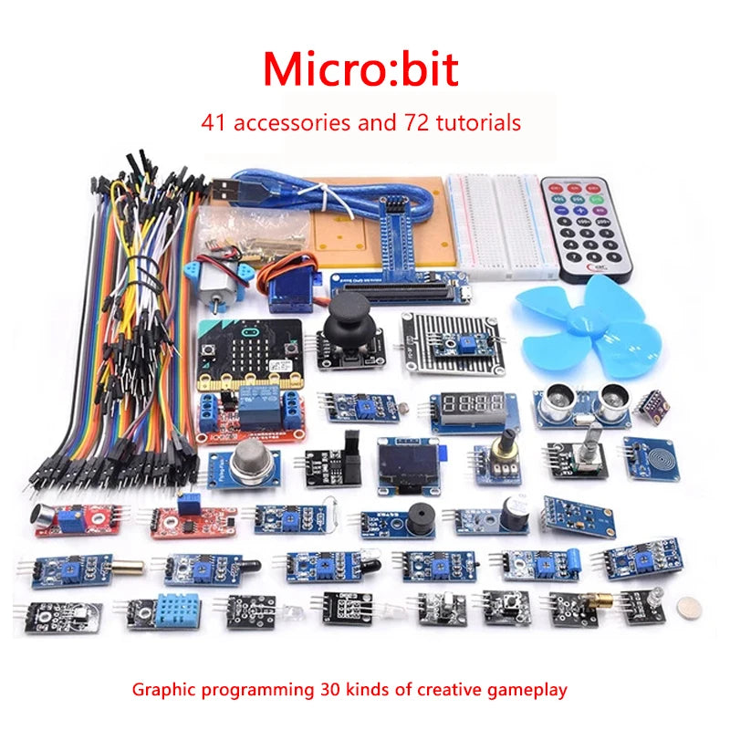 Custom Beginner Starter Kit With Tutorial and 41 kinds of components Great Educational kit for BBC micro:bit Manufacturer