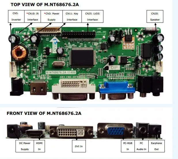 Custom HD+DVI+VGA+AUDIO LCD Controller Board kit For 20&quot;  LM200WD3 TLC7 1600*900  LCD controller board DIY kits Manufacturer