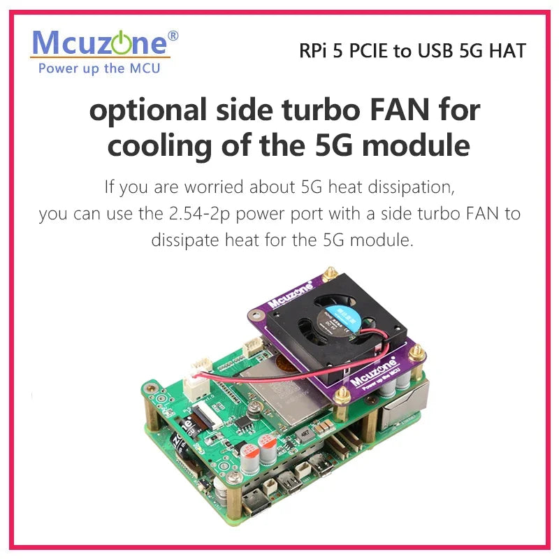 MP5GM Raspberry Pi 5 PCIE to USB 5G HAT Custom