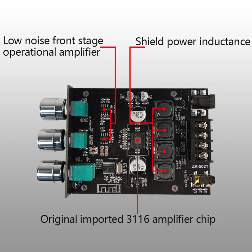 Custom LT-ZK-502T 50Wx2 Stereo Amplifier Board BT-Compatible Audio Speaker Module Manufacturer