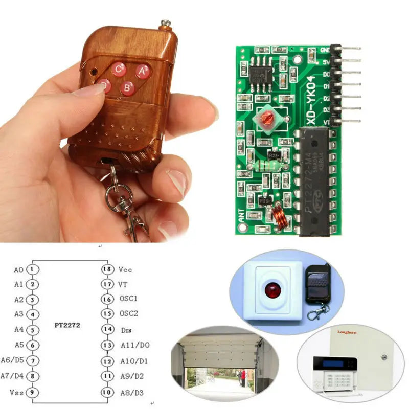 Custom IC2272 315MHz 4 Channel Wireless RF Remote Control IC-2272 modules Manufacturer