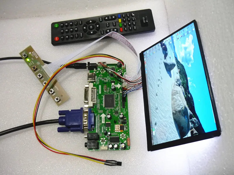 Custom HD+DVI+VGA+Audio LCD driver board +N070ICG-LD1/LD4 1280*800 IPS LCD screen +OSD keypad +Remote controller DYI suit Manufacturer